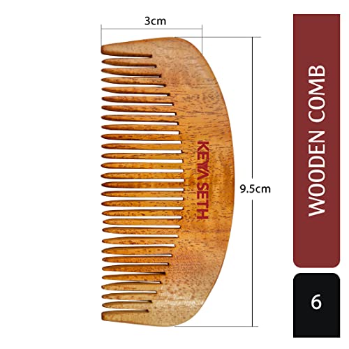 KEYA SETH AROMATHERAPY, DEVICE OF DROP Keya Seth Aromatherapy,3-in-1 Neem Wooden Comb Small Size - Image 2