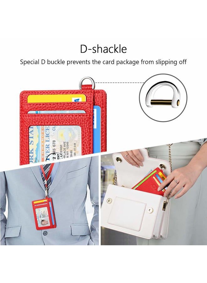 FurArt Minimalist Slim Wallet, Credit Card Holder with RFID Blocking for Women Men, Dismantling D Shackle, Cherry Lychee - Image 4