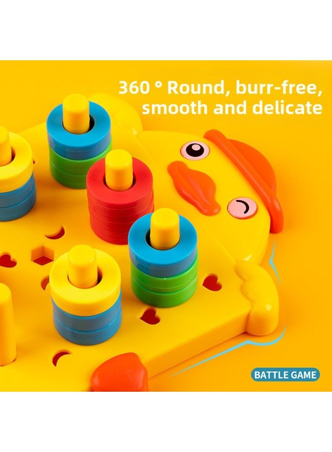 Children's Ring Matching Board Game Educational Kindergarten Thinking Training Parent-Child Two-Person Battle Attention Building Blocks Toy-Color:Duckling Ferrule 2 Chassis + 55 Cards + 1 Answering Bell  - Image 5