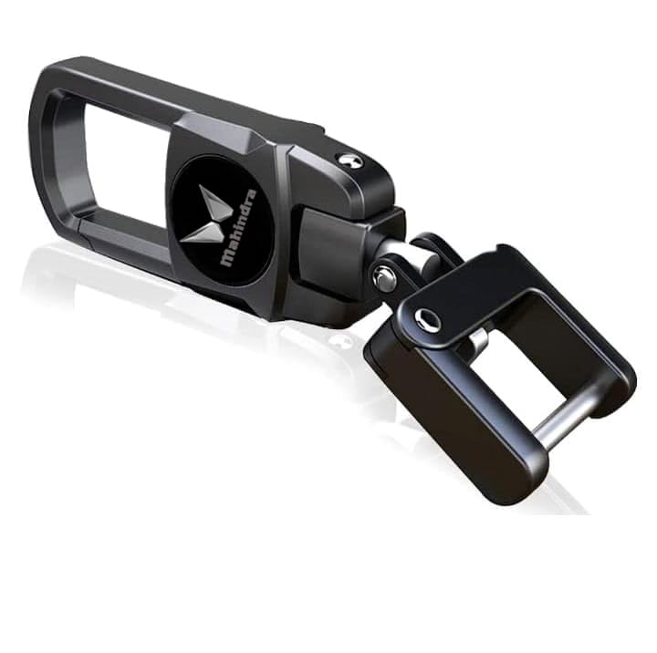 Greenworld™ black Color Fob Key Heavy Duty Keychain for Scorpio/Xuv700/Xuv300/Bolero/Thar Roxx Suitable For All New Mahindra car (Black Keychain With Silver Leadher Tpu Cover) - Image 2