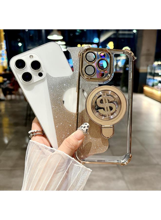 S-TOP Case For iPhone 16 Pro Space Gradient Glitter MagSafe Holder Phone Case with Lens Film - Image 3