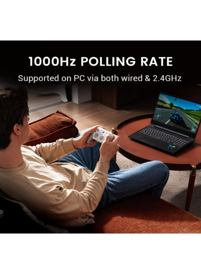 جيم سير جهاز التحكم السلكي GameSir G7 Pro لجهاز Xbox Series X|S، Xbox One، جهاز تحكم لاسلكي للكمبيوتر وAndroid مع عصي TMR، زنبركات هول التناظرية، معدل استقصاء 1000Hz، مقبس صوت 3.5mm - أبيض - Image 4