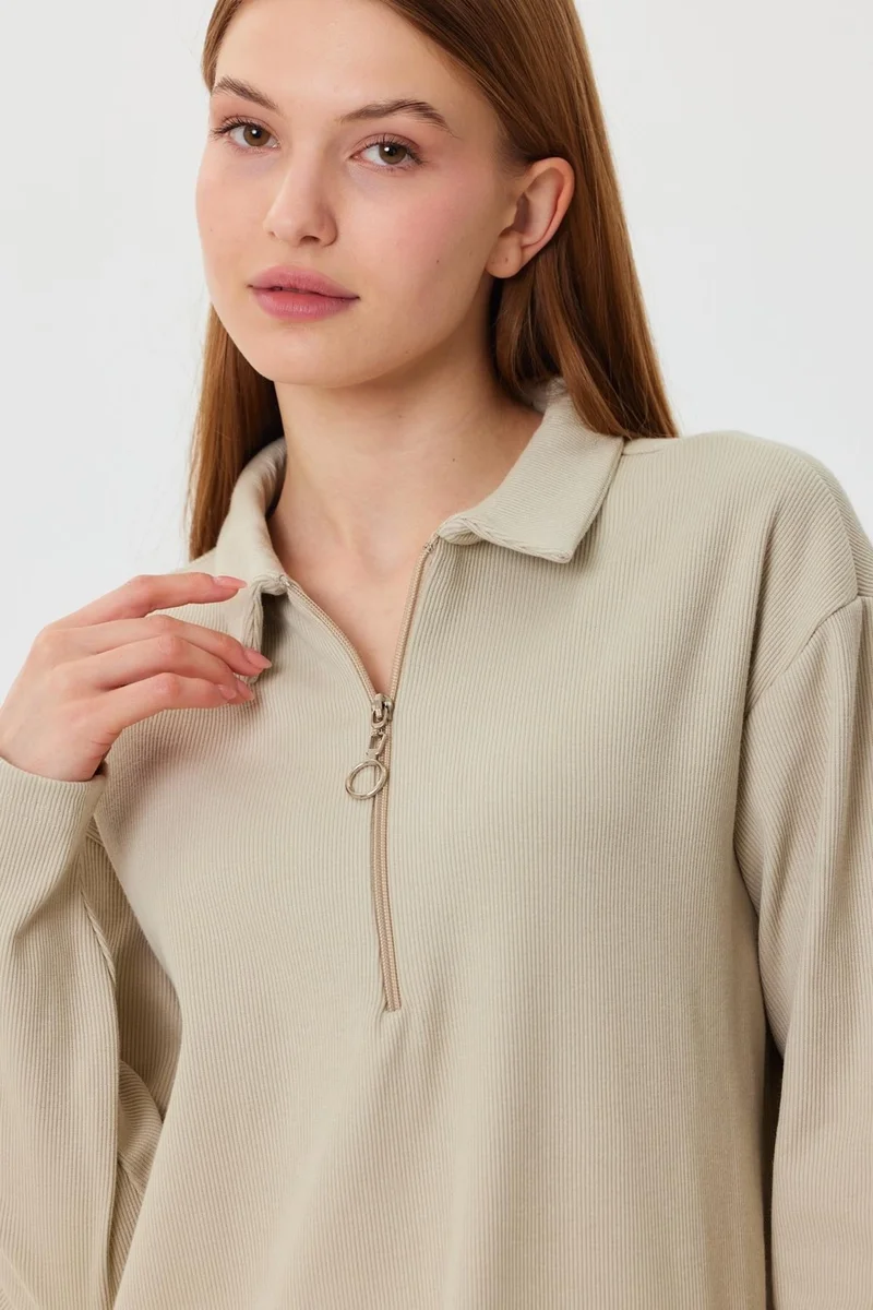 Alexander Gardi Polo Collar Zippered Tunic Dress (B23-00179)