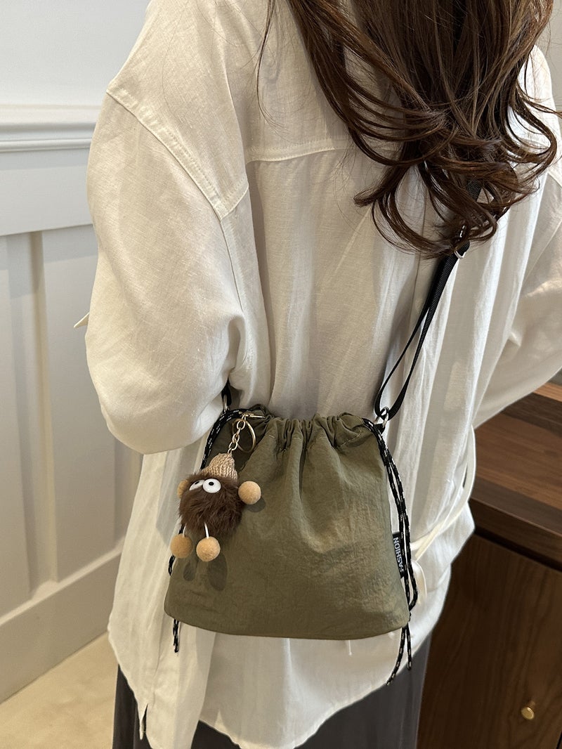 Super Fire Casual Nylon Cloth Bucket Bag Women'S Fashionable Summer Student Class Shoulder Crossbody Bag Small Bag - Image 5