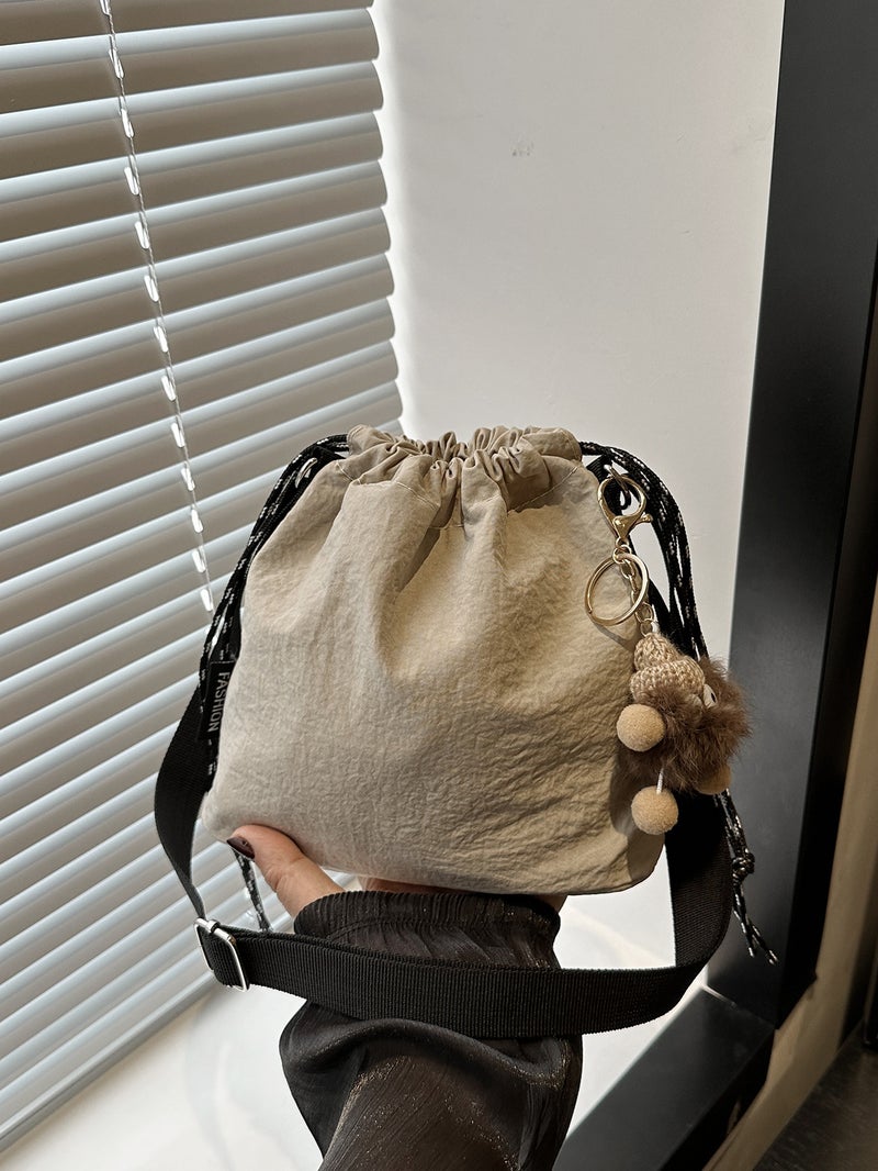Super Fire Casual Nylon Cloth Bucket Bag Women'S Fashionable Summer Student Class Shoulder Crossbody Bag Small Bag - Image 2