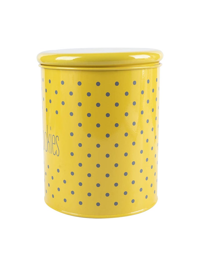 MARKET 99 Yellow Metal Cookies and Namkeen Jar Set of 2 (1700ml Each) | Leak-Proof Kitchen Storage Containers for Snacks and Dry Food | Durable Food Canister Set for Pantry Organization - Image 5