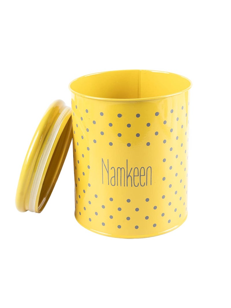 MARKET 99 Yellow Metal Cookies and Namkeen Jar Set of 2 (1700ml Each) | Leak-Proof Kitchen Storage Containers for Snacks and Dry Food | Durable Food Canister Set for Pantry Organization - Image 4