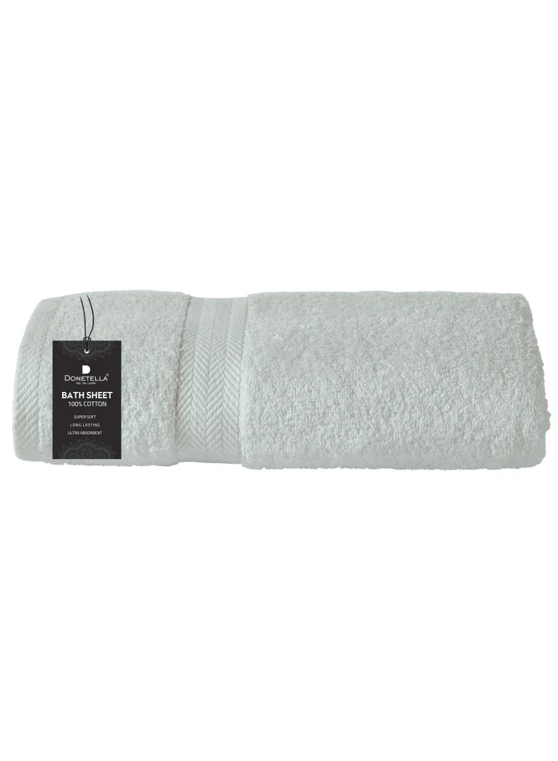 Donetella Premium 100 % Combed Cotton 1-Pcs Bath Sheet (85 X 172 CM) 600 GSM Large Towel, Highly Absorbent, Quick Dry,Best Towel for Bathroom, Spa And Hotel