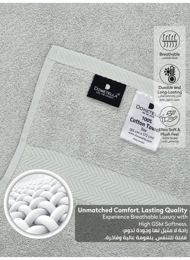 دوناتيلا منشفة حمام فاخرة من القطن المشط 100% (85 × 172 سم) 600 GSM، فائقة الامتصاص وسريعة الجفاف، مثالية للحمام والسبا والفنادق