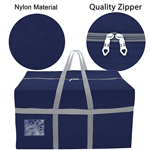 SNDIA Extra Large 128 L Nylon Moisture Proof Multipurpose Heavy Duty Toys Storage Bag/Stationery/Blankets/Clothes/Moving bags With Strong Reinforced Handles Rectangular (Blue,80x40x40 cm) - Image 4