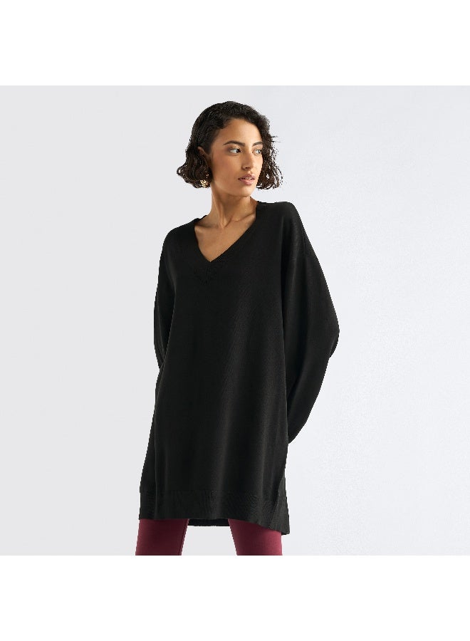 Splash FAV V-neck Sweater with Long Sleeves  - Image 4