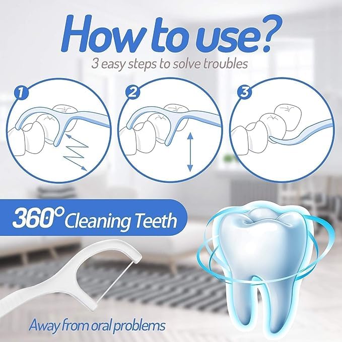 SHRBI 3 in 1 Tooth Cleaning Fresh Dental Floss Toothpick Flossing Set for Clean Teeth Fresh Breath and Healthy Gums(Set Of 50Pcs) - Image 3