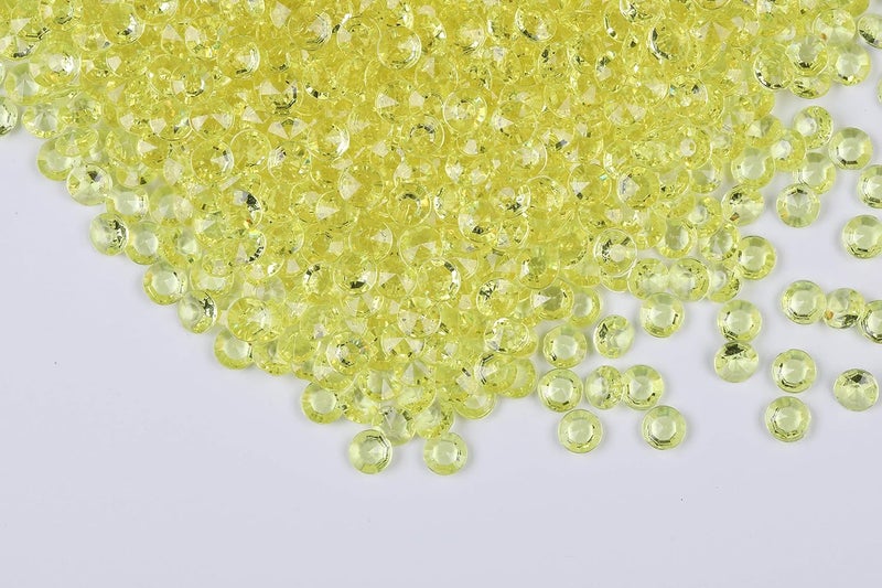 Gintoaria 1000 قطعة/ العبوة كريستالات أكريليك ماسية متناثرة لطاولات الزفاف، أحجار أكريليك متناثرة، أحجار كريستال أكريليك، حشوات المزهرية، أحجار الراين لتزيين الزفاف، حفلة العروس، زينة حبات المزهرية (12 مم، أصفر فاتح) - Image 1
