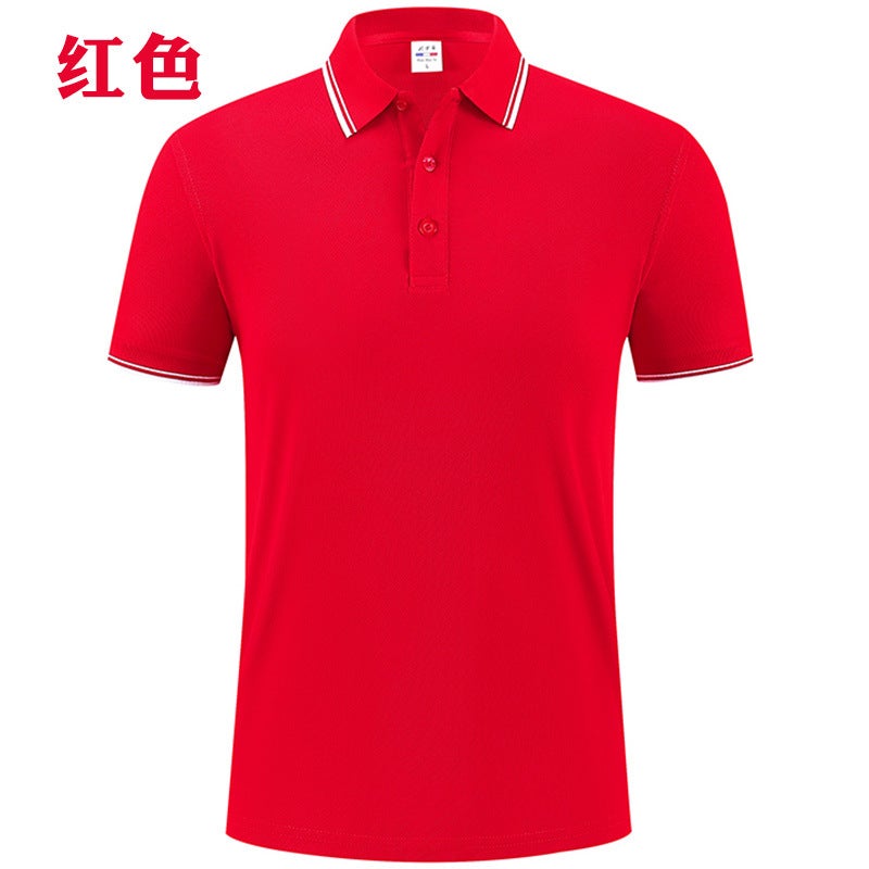 Summer Ice Silk Lapel T-Shirt Factory Uniform Cultural Advertising Shirt With Logo Printed Short-Sleeved Polo Shirt Custom Workwear - Image 1