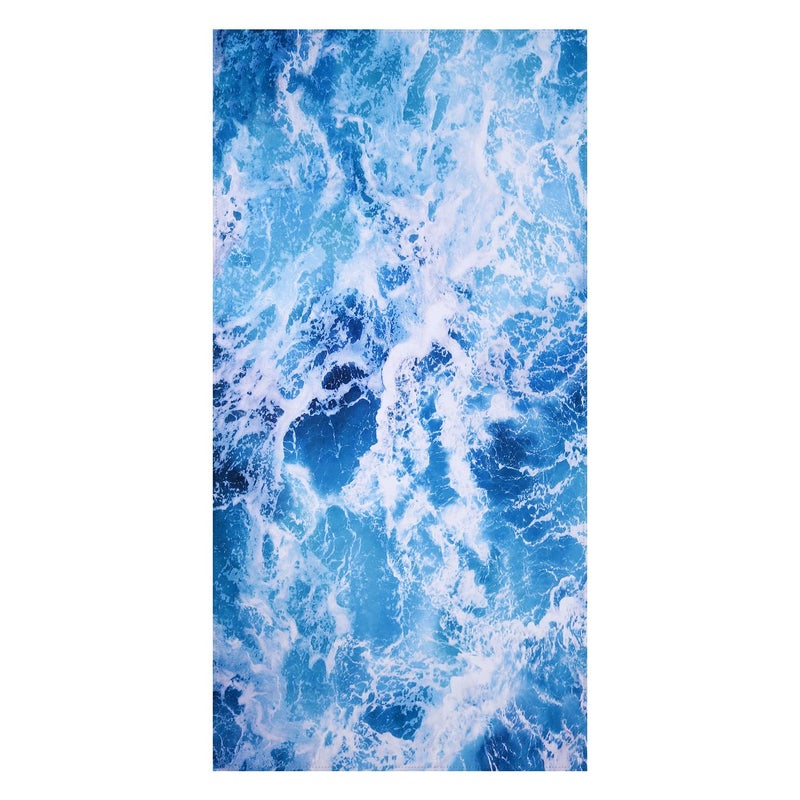 LIVILAN Ocean Wave Beach Towel, 30â€ x 60â€ Oversized, Lightweight Microfiber, Soft, Quick Dry, Sand Free, Ideal for Pool, Bath, Travel, Blue Towel, Perfect Ocean Gifts for Women, Men - Image 1