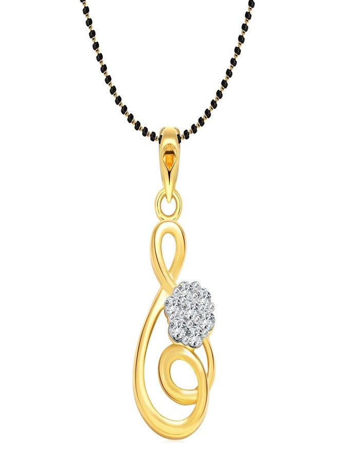 Vighnaharta قلادة Vighnaharta Flora Tune من سلسلة Mangalsutra المطلية بالذهب والروديوم - Image 1