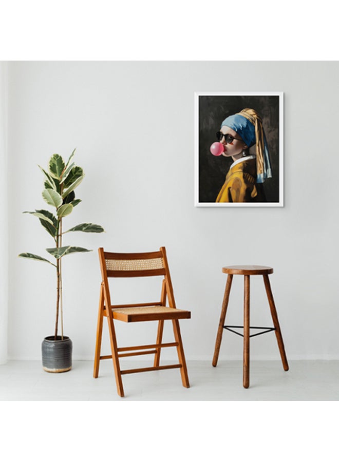 آرت دیکور  ديكور فني مؤطر، صورة فنية جميلة مطبوعة لفتاة مع حلق لؤلؤي، فن البوب، مطبوعات نابضة بالحياة، ديكور حائط لغرفة المعيشة، غرفة النوم، مكتب الاستوديو - Image 3