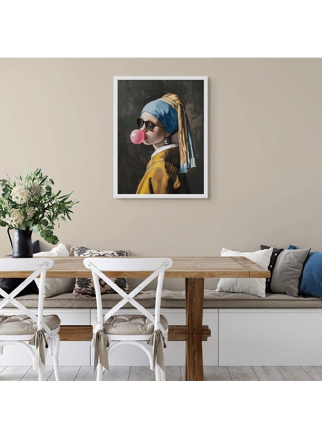 آرت دیکور  ديكور فني مؤطر، صورة فنية جميلة مطبوعة لفتاة مع حلق لؤلؤي، فن البوب، مطبوعات نابضة بالحياة، ديكور حائط لغرفة المعيشة، غرفة النوم، مكتب الاستوديو - Image 2