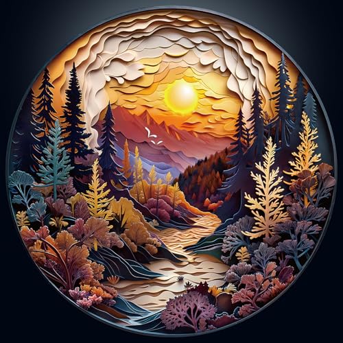 masseruon Round Puzzles for Adults 1000 PiecesNaturelish Puzzle266  266in Jigsaw Puzzles with HD Matte FinishHard Impossible Difficult Puzzle for AdultChallenging Gift for Puzzle Lovers - Image 1