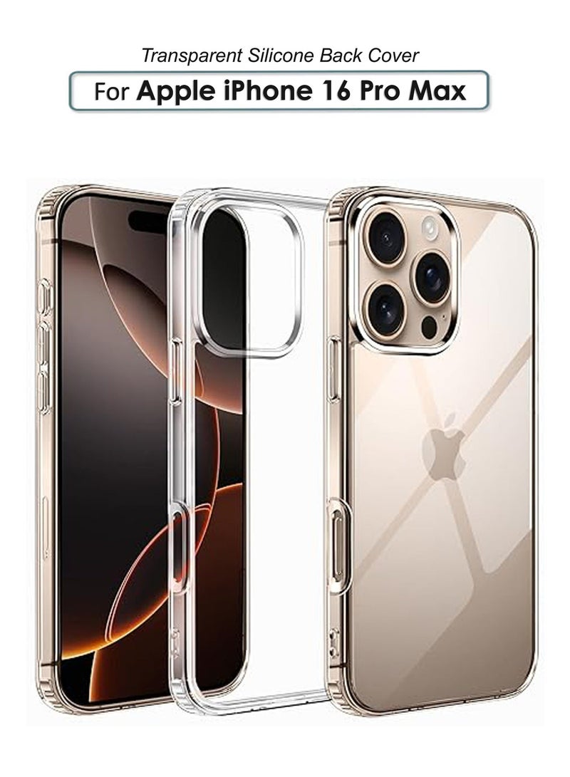 NAFCO For Apple iPhone 16 Pro Max   - Transparent Silicone Drop-Proof Clear Protective Phone Cover - Transparent - Image 1