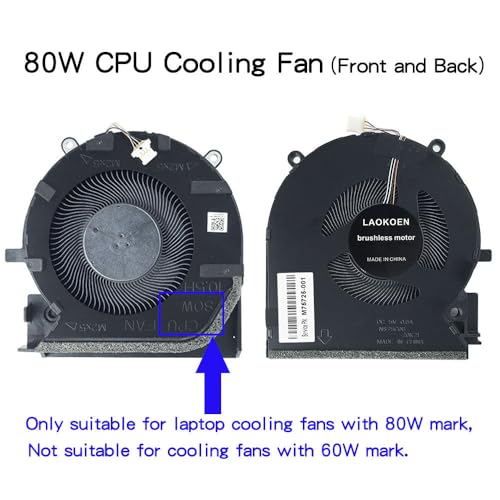 LAOKOEN New Replacement Cooling Fans for HP Victus Gaming laotop 16-d 16-e 16-d000 16-e000 16-d0193tx 16-e0125nf Series Laptop DC 5V 0.6A Fan (for RTX3060/Ti RTX3070/Ti Graphics Card Laptop) - Image 2