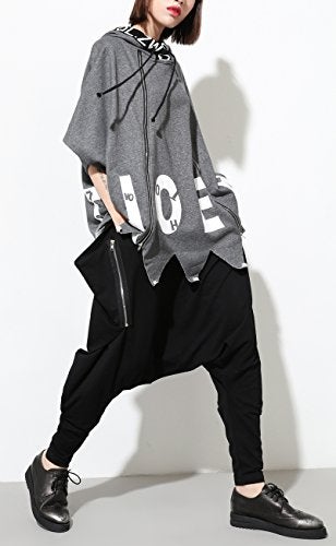 ellazhu Women's Black Unique Design Pocketed Harem Hippie Hip-Hop Pants GY1054 - Image 5