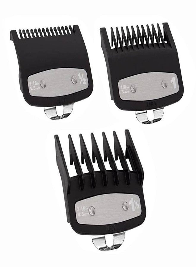SKINPLUS Premium Hair Clipper Guide Comb Set - 3 Sizes (1/2", 1", 1.5") | Durable Cutting Guards for Precision Hair Trimming - Image 1