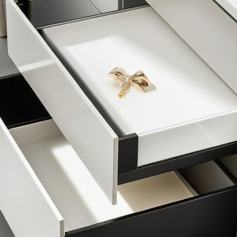 Brass Bow Shaped Dresser Knob Cabinet Handle Vintage Drawer Pull Smooth Surface Hardware - Image 5