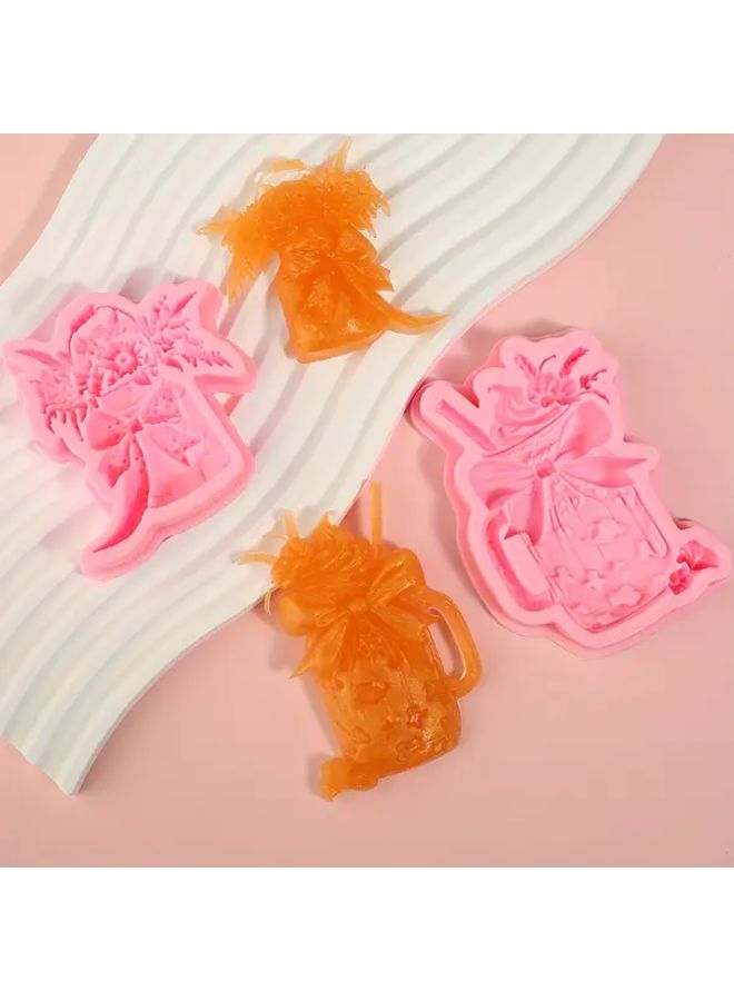 Y 314 Model Milk Tea Shaped Cake Silicone Mold With Bow And Straw Pastel Pink - Image 5