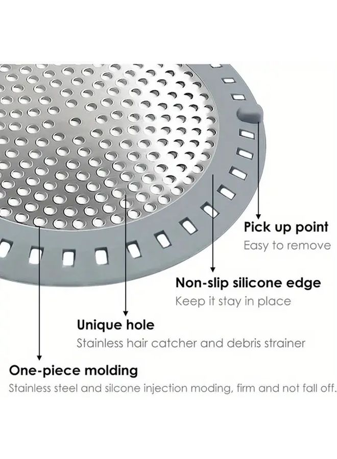 Black Stainless Steel Drain Cover 2pcs Perforated Design Rust Resistant Kitchen Bathroom Sink - Image 4
