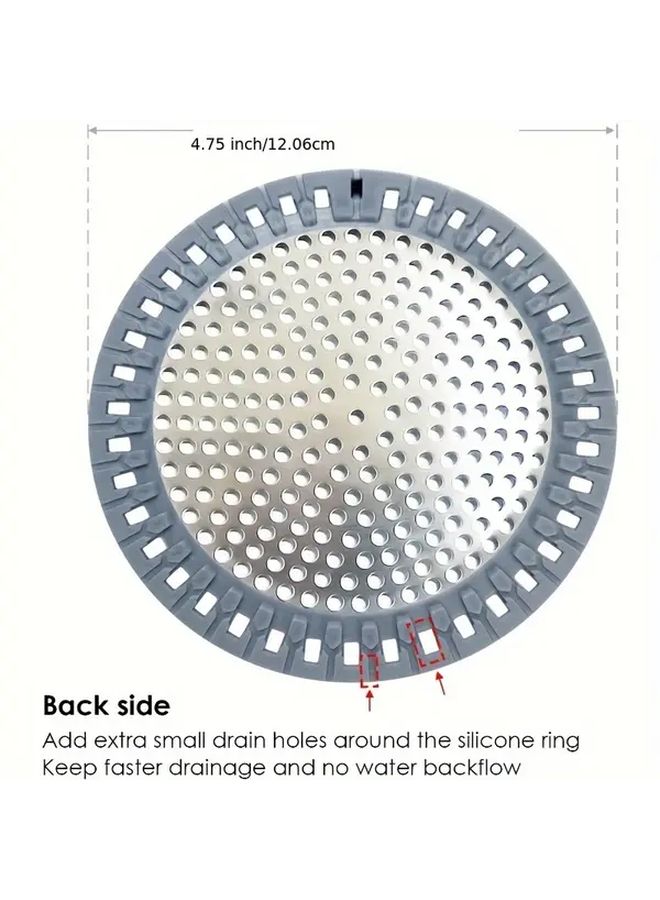 Black Stainless Steel Drain Cover 2pcs Perforated Design Rust Resistant Kitchen Bathroom Sink - Image 3