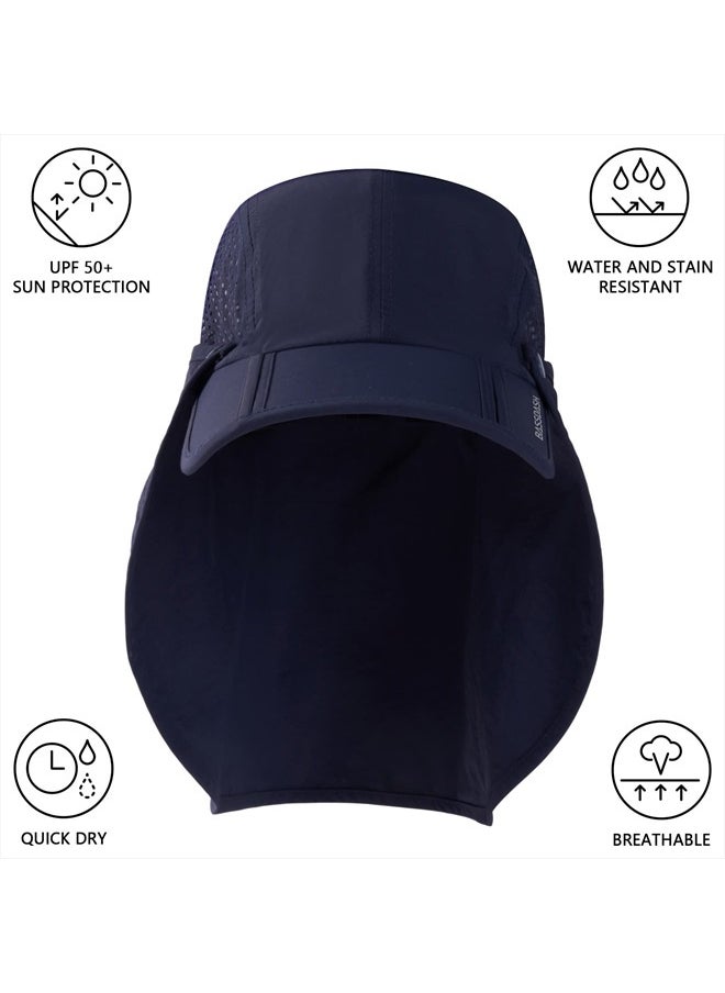 BASSDASH UPF 50+ Foldable Fishing Hat Baseball Cap with Removable Neck Flap Portable for Men Women Golf Hiking  - Image 3