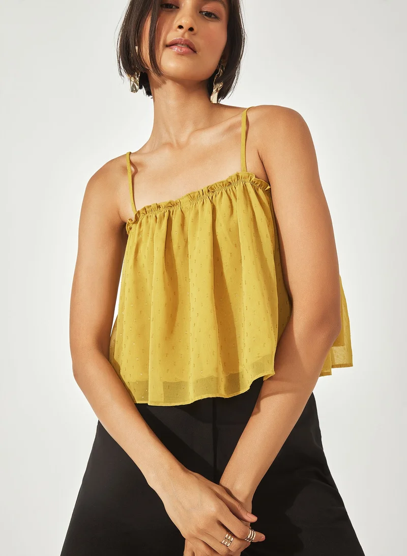 The Label Life Ruffle Neck Strappy Cami