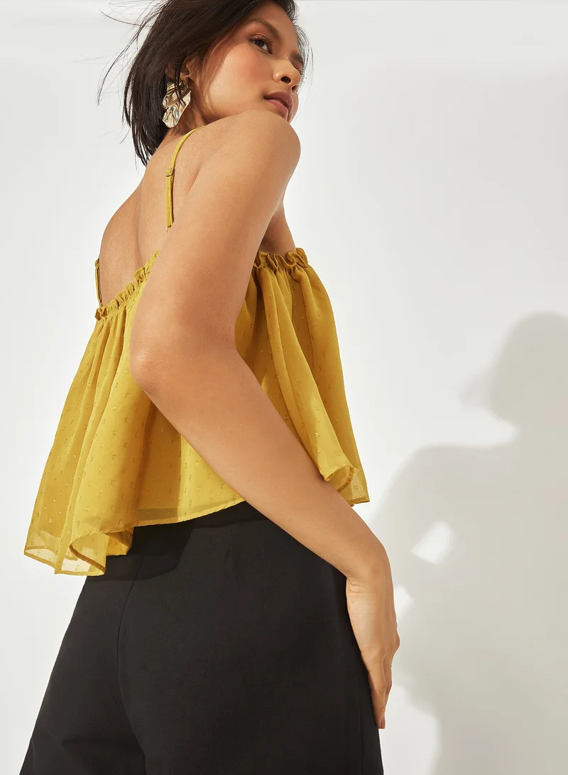 The Label Life Ruffle Neck Strappy Cami