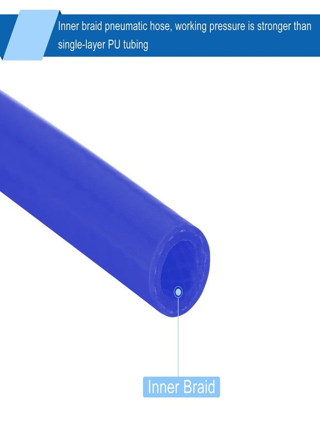 ميكسينيتي خرطوم هواء هوائي MECCANIXITY أنبوب مضفر من البولي يوريثان 5 مم (3/16 بوصة) قطر داخلي × 8 مم (5/16 بوصة) قطر خارجي × 9.84 قدم أزرق لضاغط الهواء ونقل السوائل - Image 4