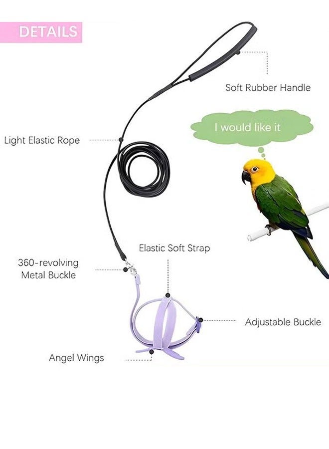 ZVEV Bird Flying Rope,Pet Parrot Bird Harness And Leash,Adjustable Training Design Anti-Bite,Bird Nylon Rope With Cute Wing For Parrots,Suitable For Scarlet,Keck,Mini Macaw And Same Size Birds - Image 3