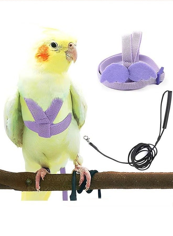 ZVEV Bird Flying Rope,Pet Parrot Bird Harness And Leash,Adjustable Training Design Anti-Bite,Bird Nylon Rope With Cute Wing For Parrots,Suitable For Scarlet,Keck,Mini Macaw And Same Size Birds - Image 1