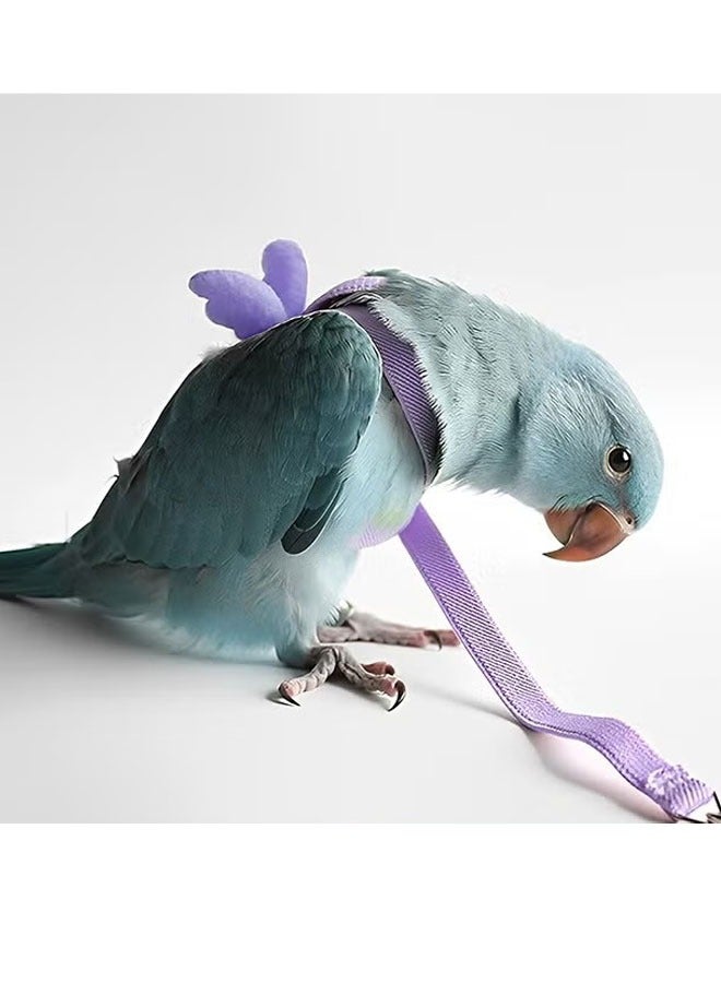 ZVEV Bird Flying Rope,Pet Parrot Bird Harness And Leash,Adjustable Training Design Anti-Bite,Bird Nylon Rope With Cute Wing For Parrots,Suitable For Scarlet,Keck,Mini Macaw And Same Size Birds - Image 2