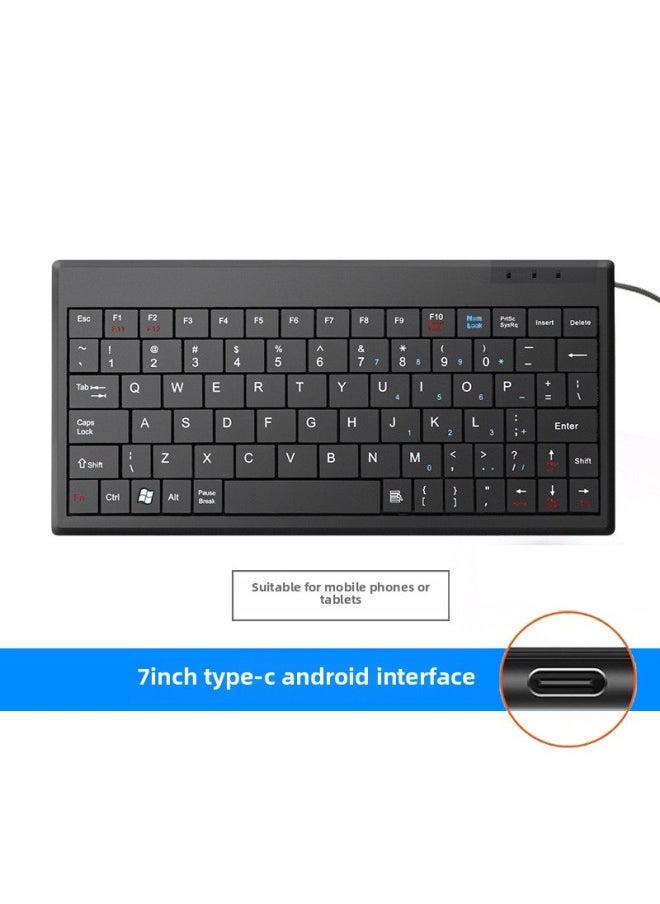Generic - Industrial Keyboard 80 Key B Ultrasound Machine Embedded Keyboard Mini Keypad Midi Mobile Phone Keyboard USB Interface-Color:7inch /205 Usb50cm - Image 1