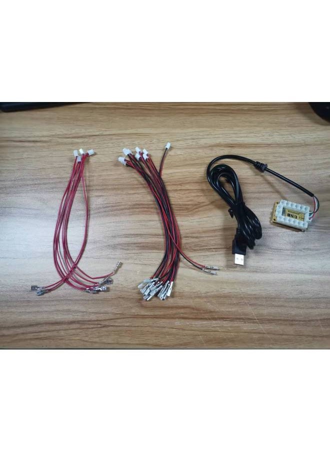 جنرال DIY Arcade Rocker Kit USB مقبض كمبيوتر لوحة تحكم اللعبة ثلاثة ولوحة أزرار هزازة ملحقات الصندوق السفلي - لون المنتج: مصاصة واحدة  - Image 4