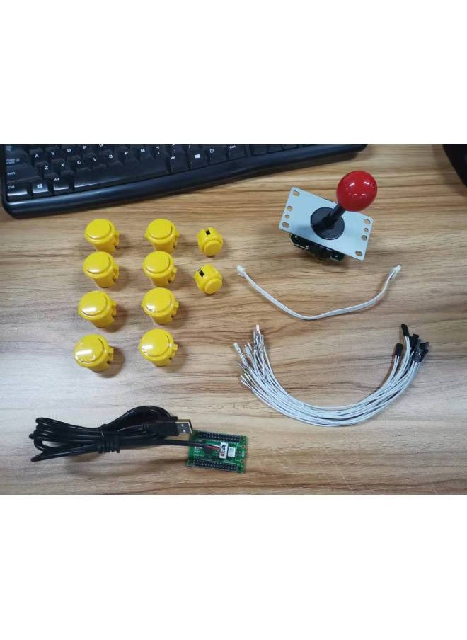 جنرال DIY Arcade Rocker Kit USB مقبض كمبيوتر لوحة تحكم اللعبة ثلاثة ولوحة أزرار هزازة ملحقات الصندوق السفلي - لون المنتج: مصاصة واحدة  - Image 2