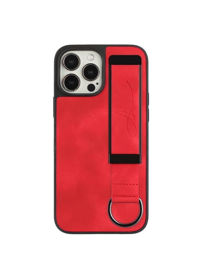 اس-توب جراب لهاتف iPhone 12 Pro Max مزود بحامل سوار معصم من الجلد وغطاء خلفي للهاتف - Image 2