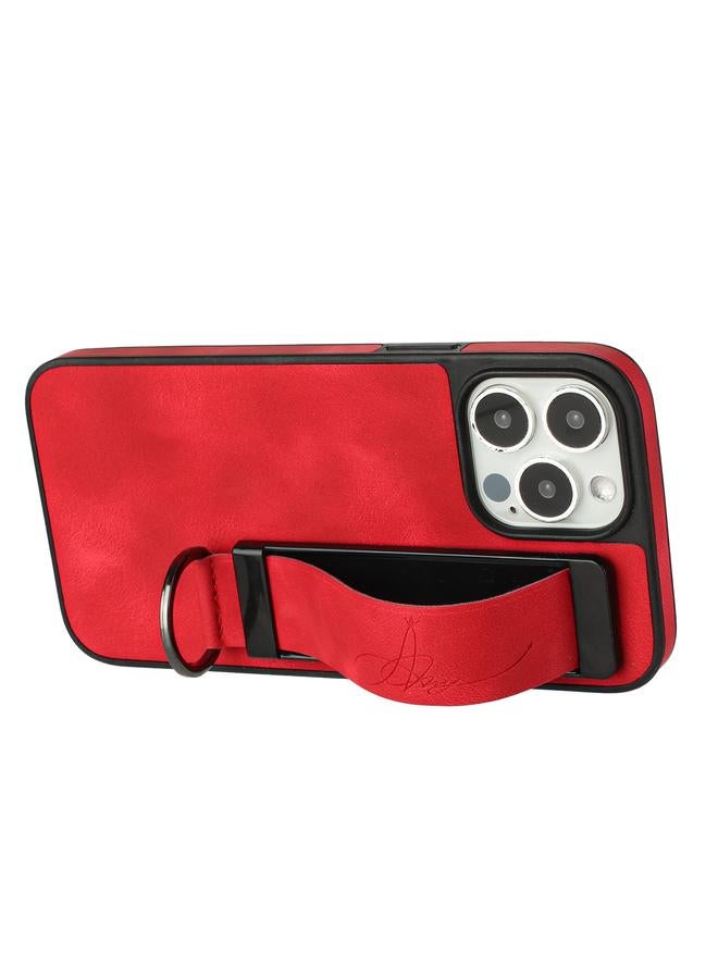 اس-توب جراب لهاتف iPhone 12 Pro Max مزود بحامل سوار معصم من الجلد وغطاء خلفي للهاتف - Image 3