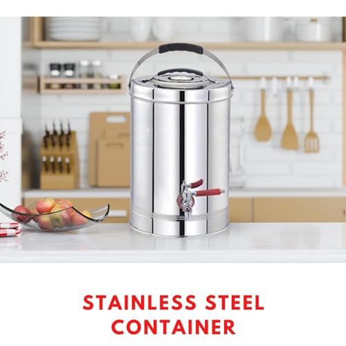 RJ kitchenware Store Stainless Steel Tea Container Eco-Friendly Tea/Coffee|Coffee/Tea Urn Kettle with Tap, Hot & Cold Pot|Tea Pot Dispenser Jar|Chai Kettle for Canteen Kitchen|Silver (5 Litter) - Image 2