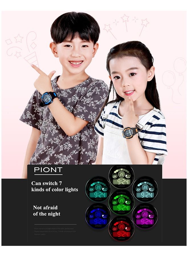 كوبوس ساعة رقمية مطاطية مقاومة للماء للأطفال باللون الأزرق/الأبيض - Image 5