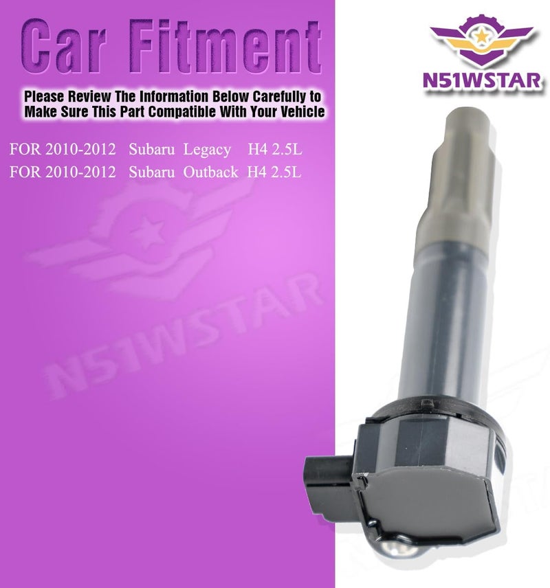 N51WSTAR مجموعة حزم ملف الإشعال N51WSTAR من 4 قطع لسيارات سوبارو ليجاسي وأوتباك 2.5L H4 EJ25 - Image 5