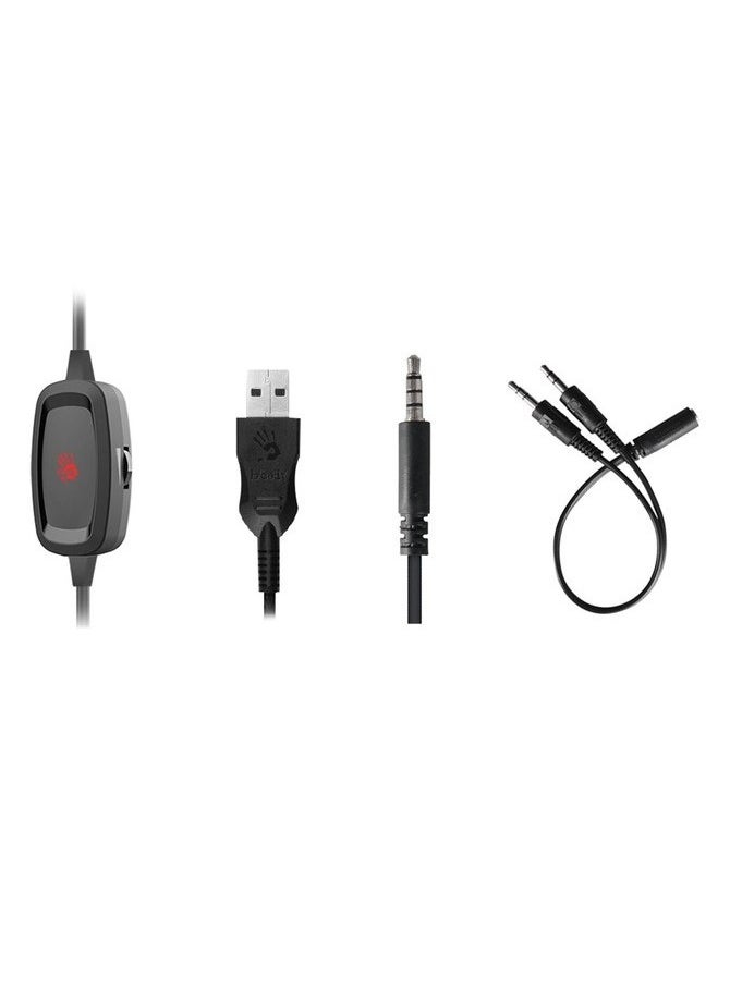 G535P RGB Gaming Headset - Stereo Sound –Detachable Noise-Cancelling Mic. - In Line Controller - Premium Comfort  | Black (3.5mm + USB)