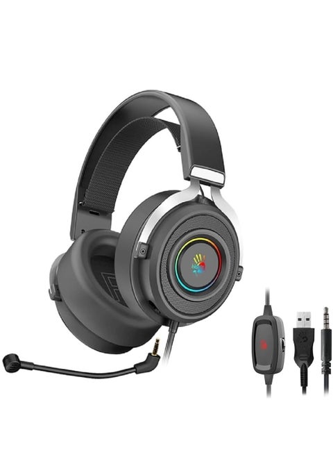 G535P RGB Gaming Headset - Stereo Sound –Detachable Noise-Cancelling Mic. - In Line Controller - Premium Comfort  | Black (3.5mm + USB)