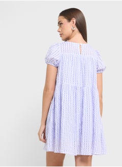 Ginger Puff Sleeves Shirred Gingham Dress  - Image 2