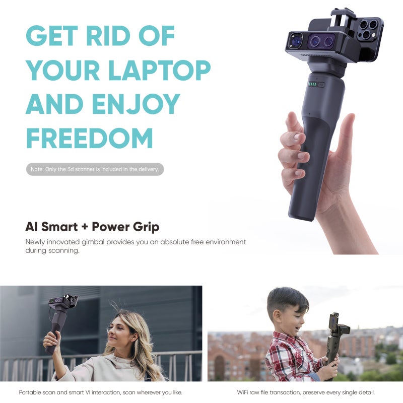 Handheld 3D Scanner: 0.01mm Accuracy 24-Bit Color Depth 10fps Frame Rate - Vibrant Color Reproduction Seamless Scanning for 3D Printing Digital Art DIY Projects - Image 2